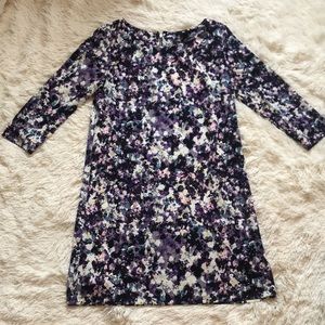 H&M purple floral mini shift dress